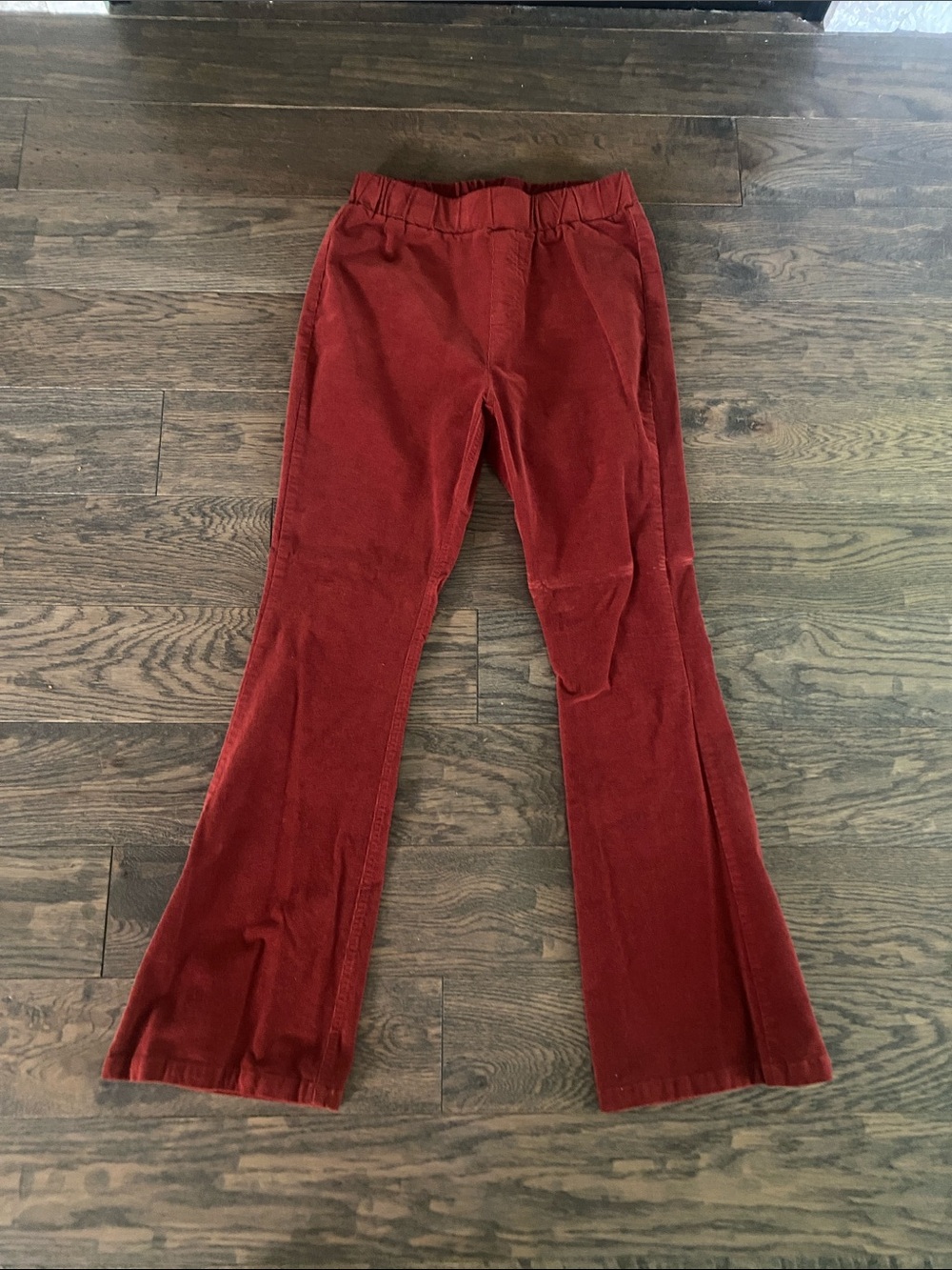 Rust Red Corduroy Flare Pants